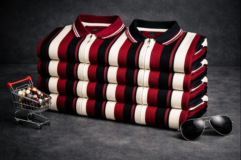 Old Money Striped Quarter Zip Shirt – Premium China Fabric /FREE Delivery