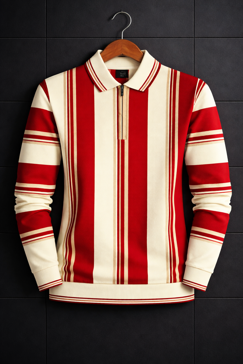 Premium Old Money Striped Short-Zip Shirt – Premium Imported Fabric | Classic Luxury Look