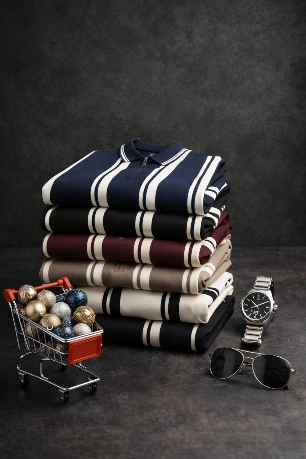 Men’s Premium Striped Half-Zip | Soft Cotri Fabric