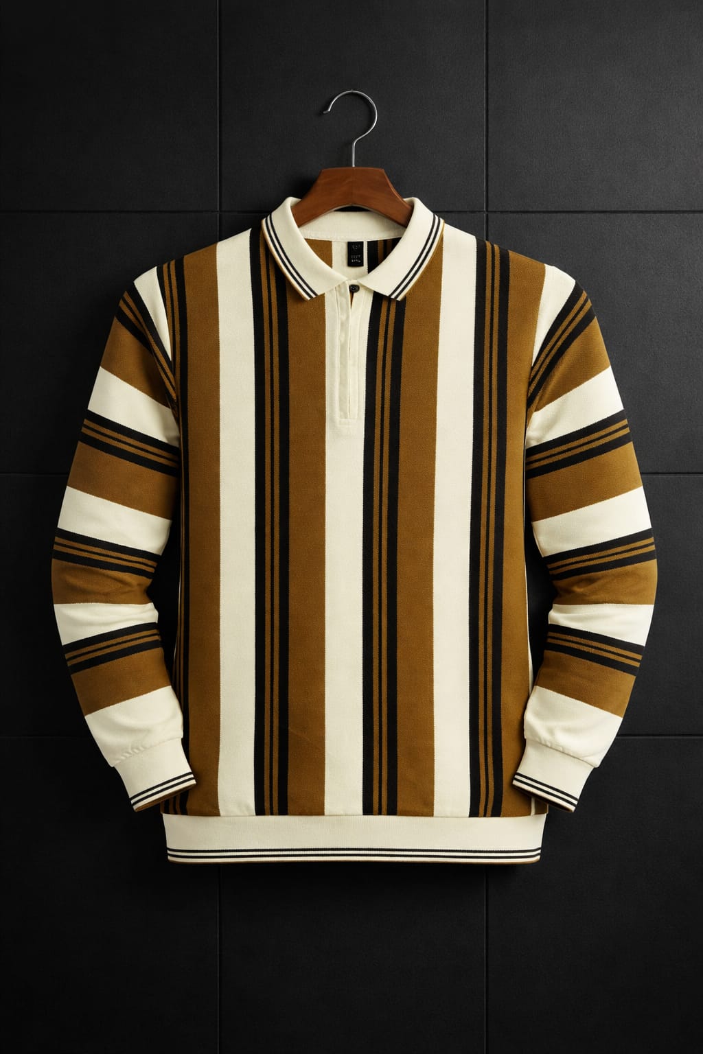Premium Old Money Striped Short-Zip Shirt – Premium Imported Fabric | Classic Luxury Look